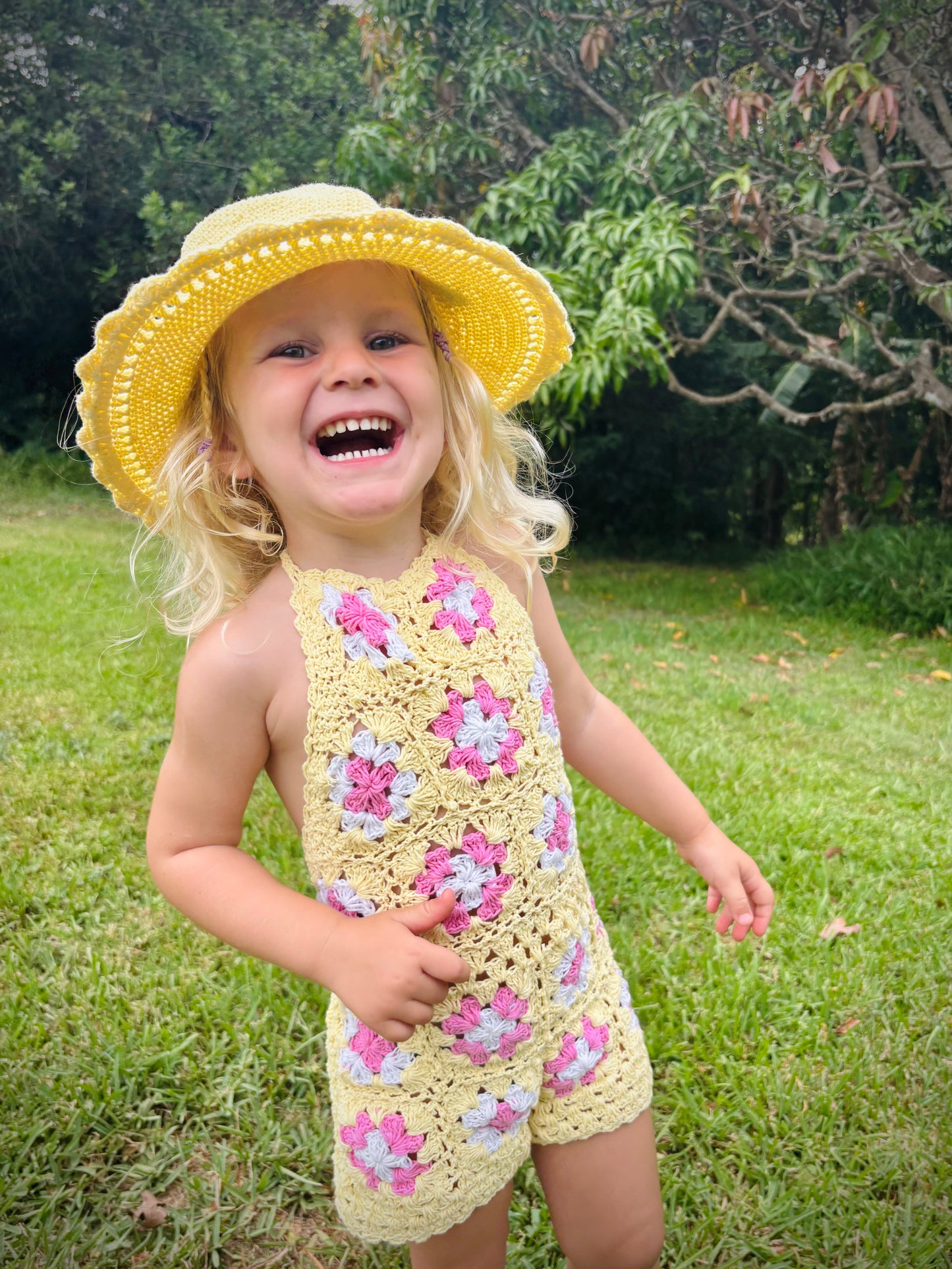 Stari Girl Romper in Lemon