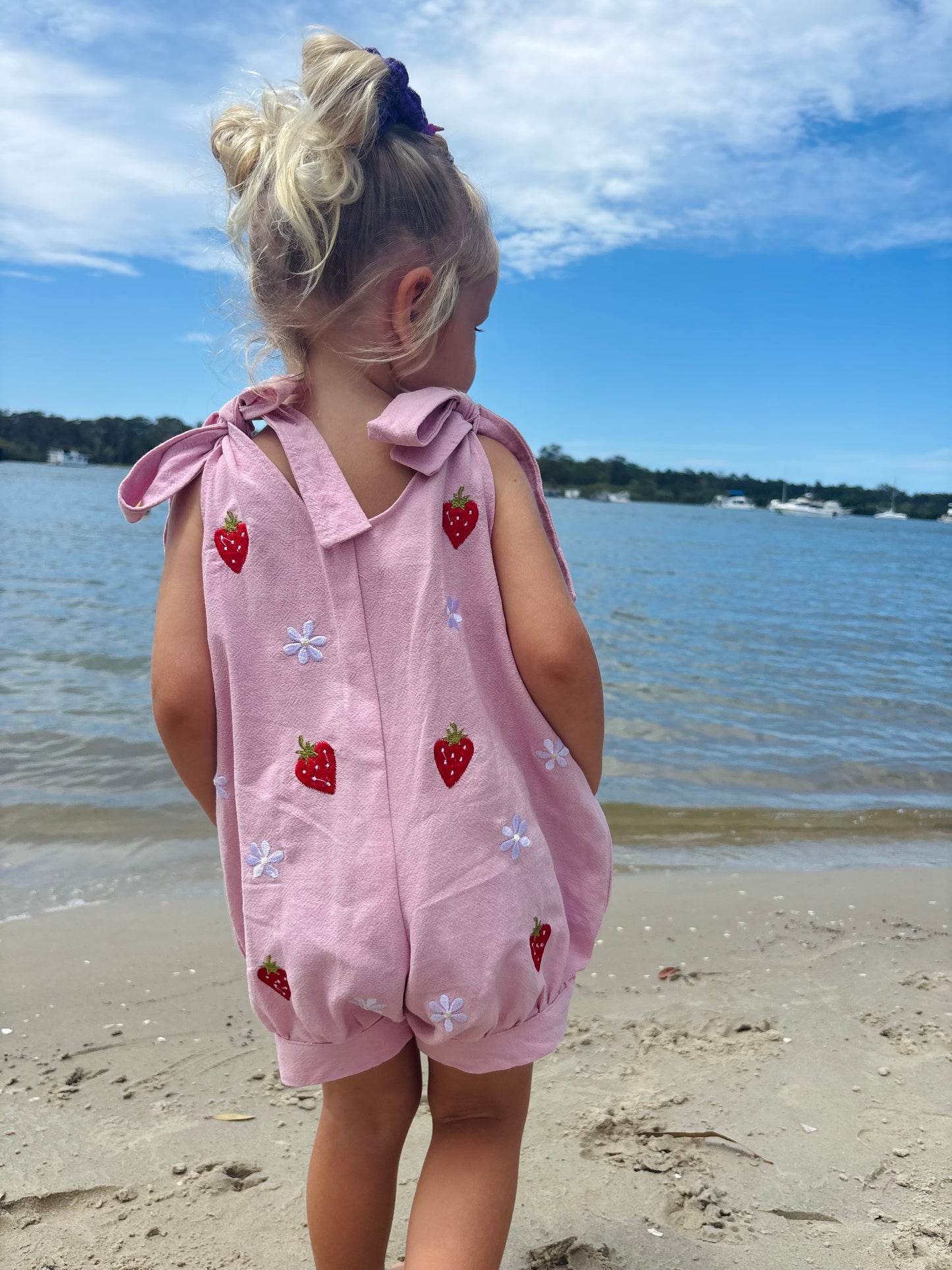 Strawberry Dream Pink Linen Overalls