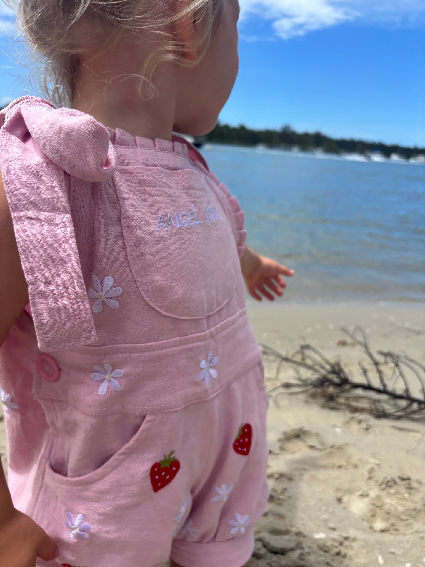 Strawberry Dream Pink Linen Overalls