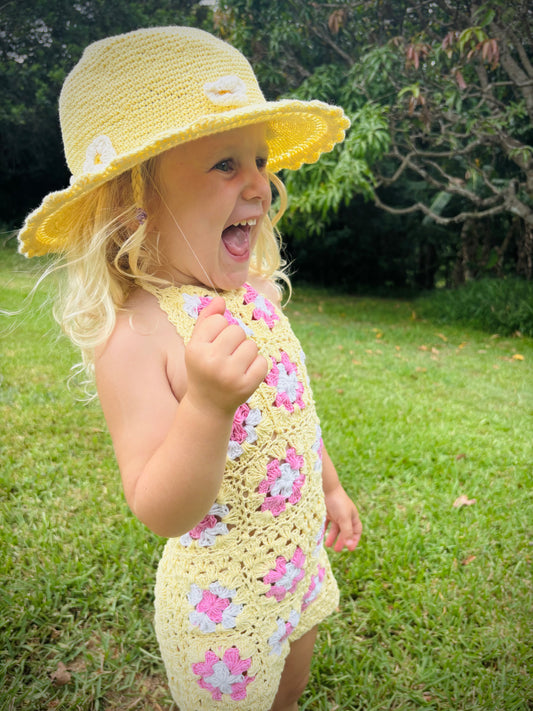 Stari Girl Romper in Lemon