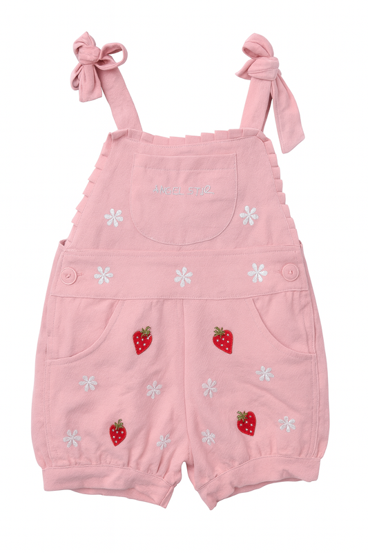 Strawberry Dream Pink Linen Overalls