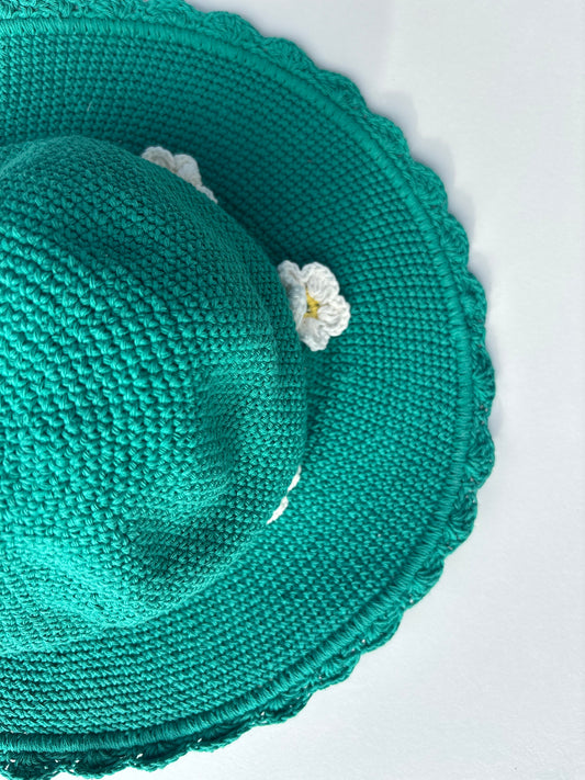 Fairy Flower Hat in deep green (mumma)