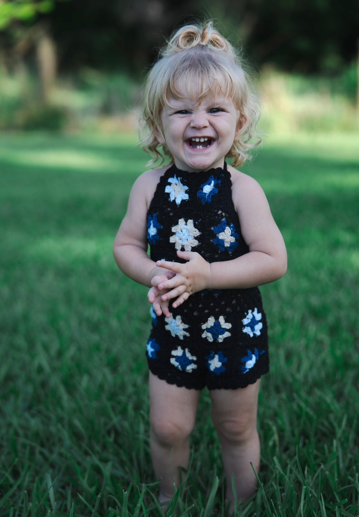 Stari Girl Romper in Black Blue